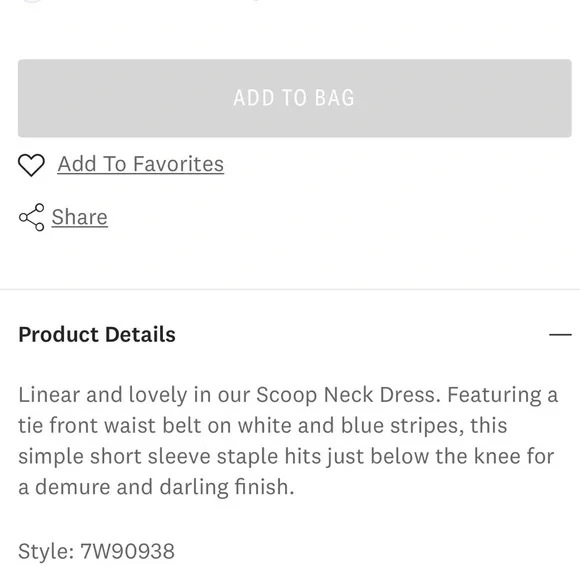 Lucky Brand Scoop Neck Dress Stripe Tie-Waist Blue - Picture 9 of 9